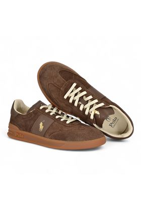 Sneaker uomo in camoscio colore testa di moro. POLO RALPH LAURENT | 80997370-7001
